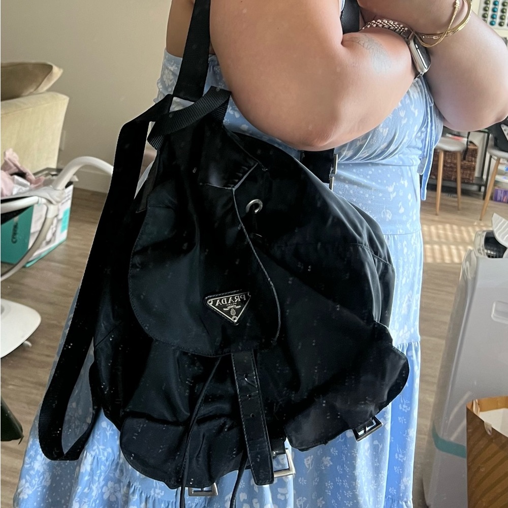 Authentic Prada are-Nylon Drawstring Backpack - Picture 7 of 10